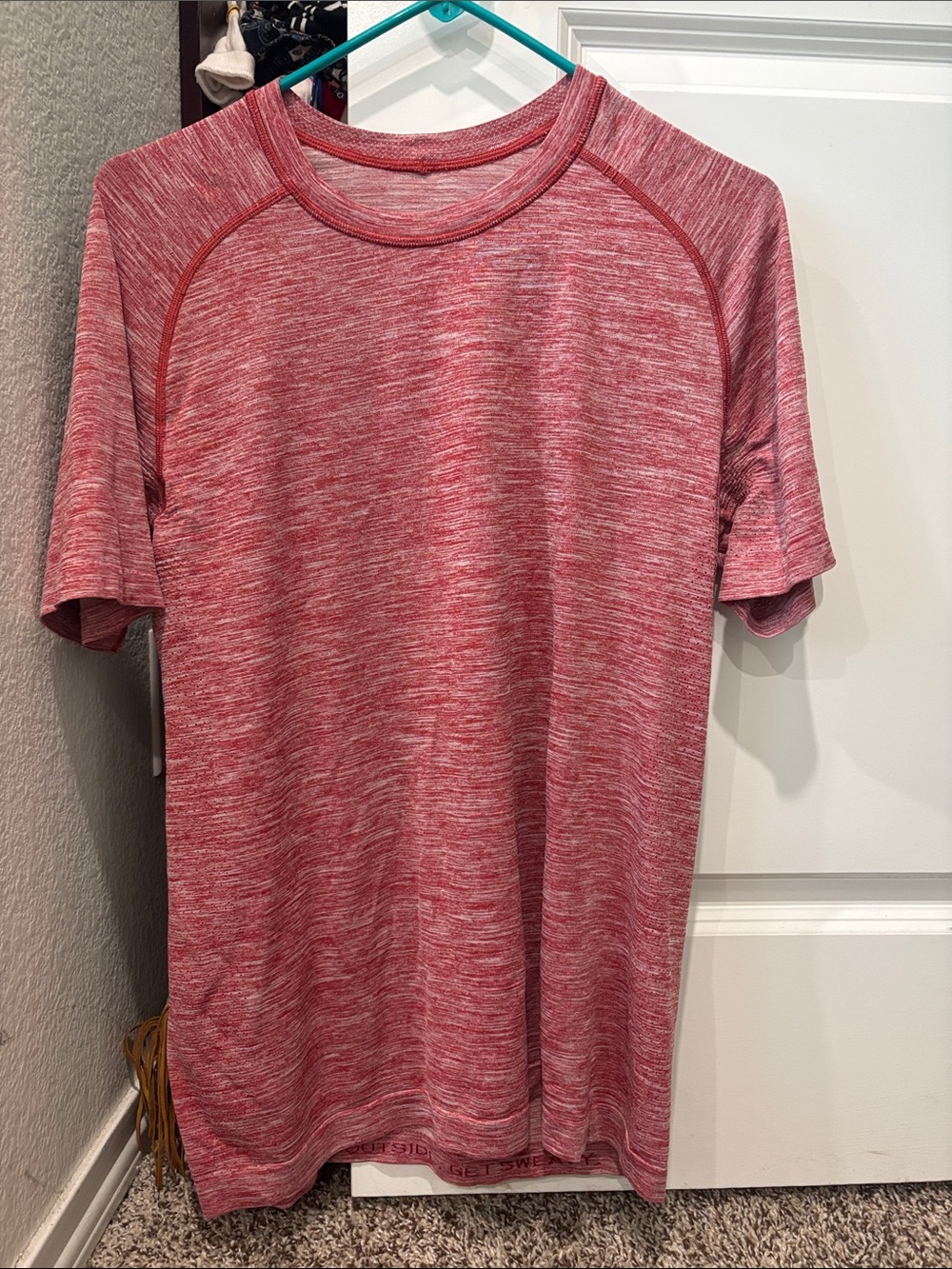 lululemon athletica Heathered Pink Red Short Sleeve Performance Tee